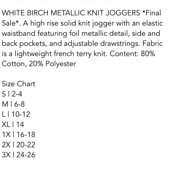White birch metallic black joggers - Picture 9 of 9